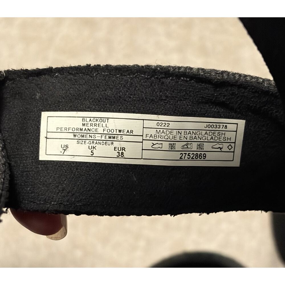 Merrell Blackout Sandals Strappy Canvas Memory Foam Black Gray J003378 Women's 7 - Picture 4 of 9